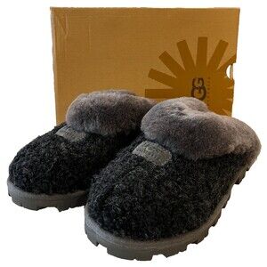 NEW in Box UGG Women's Cozy Black Couquette Boucle Knit Slippers Size 8 #1006176